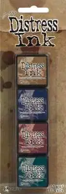 TIM HOLTZ DISTRESS MINI INK PADS KIT #12 ~4 COLOURS CODE TDPK40422-B7
