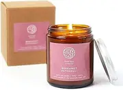 Natural Soy Candle Made in Australia in Amber Jar 150g - 30 Hours Burn Scented Aromatherapy Candle with Gift Box (Bergamot Patchouli)