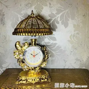 The fate家 鬧鐘床頭鐘夜燈復古歐式臥室時鐘座鐘台燈客廳書桌 樂樂百貨