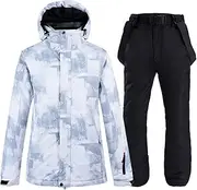 [USDBE] Thicken Ski Suit Men Winter Skiing Snowboard Jackets and Pants Snow Suit