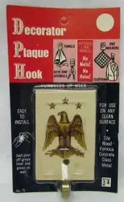Vintage Moore Decorator Kitchen Plaque Hook NOS New Stick-On 1960s Eagle