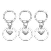 3 Pcs Round Spring Snap Hooks, Swivel Ring Trigger Buckle Silver