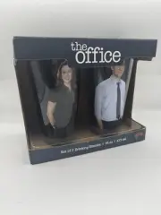 The Office Gift Drinking Pint Glass Set Jim & Pam Michael Scott Pint Glassware
