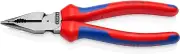 Knipex 08 22 185 SB Black Atramentized Needle-Nose Combination Pliers with Multi-Component Grips, 185 mm Size