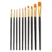10Pcs/set Artist Paint Brush Round Pointed Tip Nylon Hair Artist Brush for Acrylic Watercolor Oil Painting Drop Shipping
