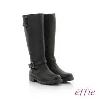在飛比找momo購物網優惠-【effie】個性美型 防潑水麂皮直筒靴(黑)