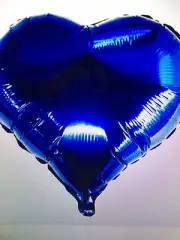 18" Blue Heart-Shaped Helium Mylar Foil Balloon for Birthdays