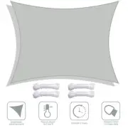 13x10Ft UV Block Rectangle Sun Shade Sail Canopy Outdoor Patio Pool Cload Gray