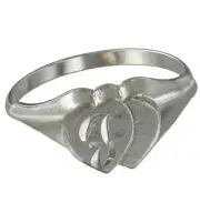 Silver Tone Letter "F" Initial Adjustable Size Ladies Ring