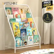 Kids Bookshelf Magazine Metal Rack 6 Tiers Children Bookcase Organiser Foldable