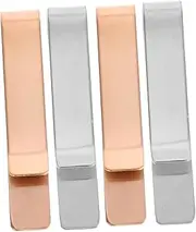 [CALLARON] 4pcs Stainless Steel Tie Clips Elegant Mirror Finish Groomsmen Accessories for Business and Weddings Classic Style Tie Holders with Strong Grip and Suitable for Office Wear