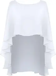 [HEYDHSDC] Elegant Womens Ladies Soft Wedding Capes Wedding Jacket Wraps Chiffon Shrug Bridal Long Shawl and Wraps Cover Up