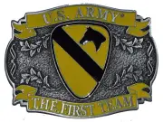 1ST CAVALRY DIVISION THE FIRST TEAM - Cast Belt Buckle