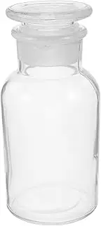 PRETYZOOM 1Pc Narrow Mouth Glass Reagent Bottle Sample Bottle for Chemicals Solvents Frosted Glass Stopper Break Wear Resistant for Food
