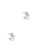 Agmes Mini Dahlia Sterling Silver Huggie Hoop Earrings - One Size One Size