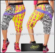 ZUMBA HAREM DANCE PANTS CAPRI HIPHOP "LET IT MOVE YOU" EASY FIT/COMFY XS or S