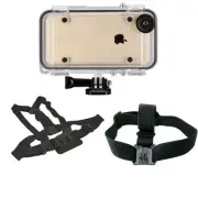 Sports Waterproof Case for iPhone 6,6S, Adjustable Chest & Head Strap Mount