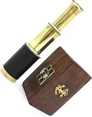 6 Inch Handmade Brass Pocket Telescope with Rosewood Box