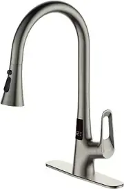 RUVIDA Brushed Nickel Kitchen Faucets, Pull Down Sprayer,Single Handle Sensor