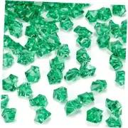 DomeStar Fake Ice Rocks, 150PCS Green Acrylic Crushed ICES Shamrock Dark Green