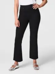 SPANX Women’s Kick Flare Jeans Petite Large Clean Black EveryWear NWT!