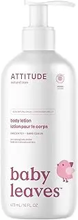 ATTITUDE Baby Lotion, EWG Verified Moisturizer, Dermatologically Tested Moisturizing Cream, Vegan and Cruelty-Free, Unscented, 16 Fl Oz