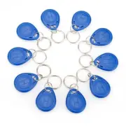 10PCS Blue 125KHz RFID Card Keyfobs EM4100 Proximity ID Keyfobs with Keychains