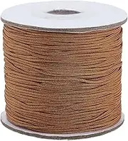 PH PandaHall 100 Yards Nylon String 1mm Beading Thread Blind Cord Bracelet String Nylon Cord Lift Shade Cord Braided Thread Strings for Bracelet Making Chinese Knot Crafting, Camel Color