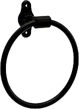 Franklin Brass Calloway (1-Pack) Hand Towel Holder Matte Black Towel Racks for Bathroom Wall Round Towel Ring Holder for Bath Towel Hanger for Kitchen, Bathroom Accessories CLWY46-MB