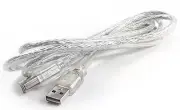 USB 2.0 Printer Scanner Cable Type A Male to Type B Male (10ft) - Clear