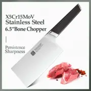 Cleaver Knife Stainless Steel Wood Handle Bone Chopper Chef Butcher Slicing Beef