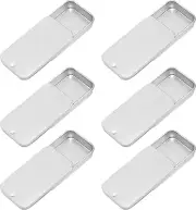 Empty Slide Top Tin Containers for Lip Balm, Crafts, Storage Kit - .25oz, 6 Pack