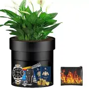 Diversion Flower Pot Safe with Fireproof Money Bag for Keys Money Cash Watches