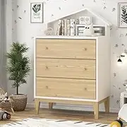 Merryluk 6-Drawer Kids Dresser – White Wooden Chest of Drawers for Nursery, Bedroom, Closet, or Hallway Storage Organizer