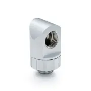 Bitspower Artemis Rotary 90-Degree Extender, Sandblast Silver