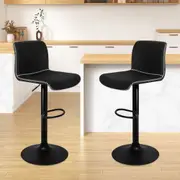 2x ALFORDSON Bar Stools Vintage Fabric Black