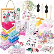 Dress Kit for Girls - Creativity Arts & Crafts Kit | Creative 2 Mannequin Stand Fashion Kit for Doll Clothes Making, Halloween, Children's Day, Learn to Sew