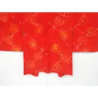 在飛比找蝦皮購物優惠-《古著》日本傳統羽織外套 梅花 紅色 印花 國花 正絹 純絲