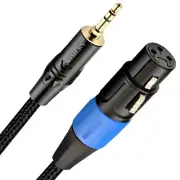 XLR to 3.5mm Cable Female XLR to 1/8 inch Mini Jack 10ft Aux Cord