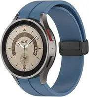 [SUPENG] Strap Compatible with Samsung Watch 4/5 40 44mm Watch 5 Pro 45mm Band Silicone Magnetic Buckle Compatible with Galaxy Watch 4 Classic 42 46mm (Color : Blue, Size : Galaxy Watch 4 40mm)