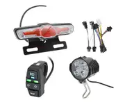 E-Bike Headlight Tail Light Sets Electric Bicycle 24V-48V Light Group Horn Tail Light Brake Light Turn Signal