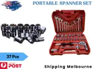 37PCS Socket & Spanner Set Ratchet Wrench Combination Tool Kit Portable