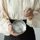Silver Stainless Steel Frying Egg Pan 13cm Breakfast Cooking Pot Jam