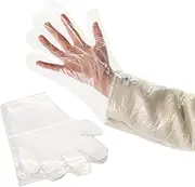 Disposable rear livestock gloves Long, clear plastic glove, cleaning protection plus long glove, home kitchen factory farm work, animal inspection long arm gloves (50 sets ）