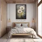 Framed Dandelion plant oil painting print vintage botanical home wall decor art