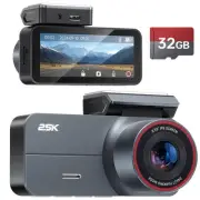Dash Cam 2.5K QHD, 3.39" Dash Camera for Cars with 32GB Card, 160°Wide Angle,...