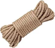 Hemp Rope,8mm Thick Rope Strong Natural Rope,Jute Rope for Craft Rope/Cat Scratching Rope/Garden Bundling(10 M/32 Feet) (8mm)