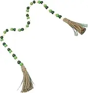 STOBAZA String Wooden Bead Tassel Pendant Tassel Beaded Garland Farmhouse Decor Beaded Hanging Ornament Tiered Tray Decor Rustic Wall Decor Festival Wall Decor Wooden Beads Decor