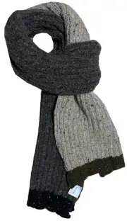 Paul Smith scarf 100% lambs wool grey brown medium weight BNWT made in Scotland