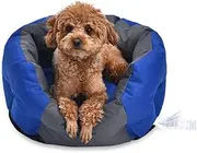 Amazon Basics Water-Resistant Pet Bed for Small Dogs - Oval, Royal Blue, 48cm